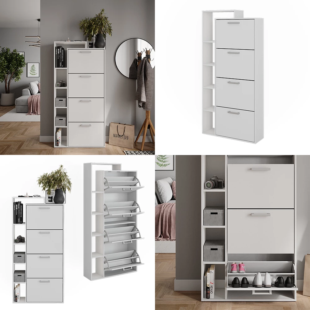 Vicco Skotipper Hvid 80 x 166.1 cm med 4 rum, Orlando