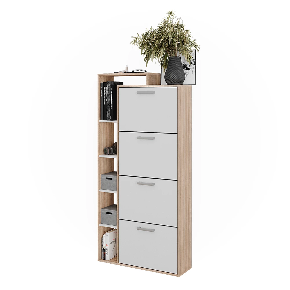 Vicco Skotipper Hvid/Sonoma 80 x 166.1 cm med 4 rum, Orlando