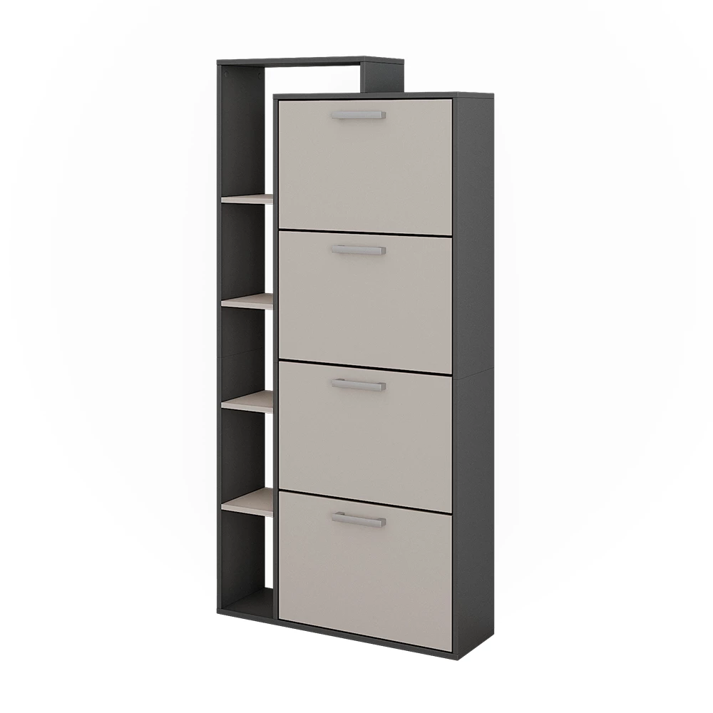 Vicco Skotipper Antracit/grå 80 x 166.1 cm med 4 rum, Orlando