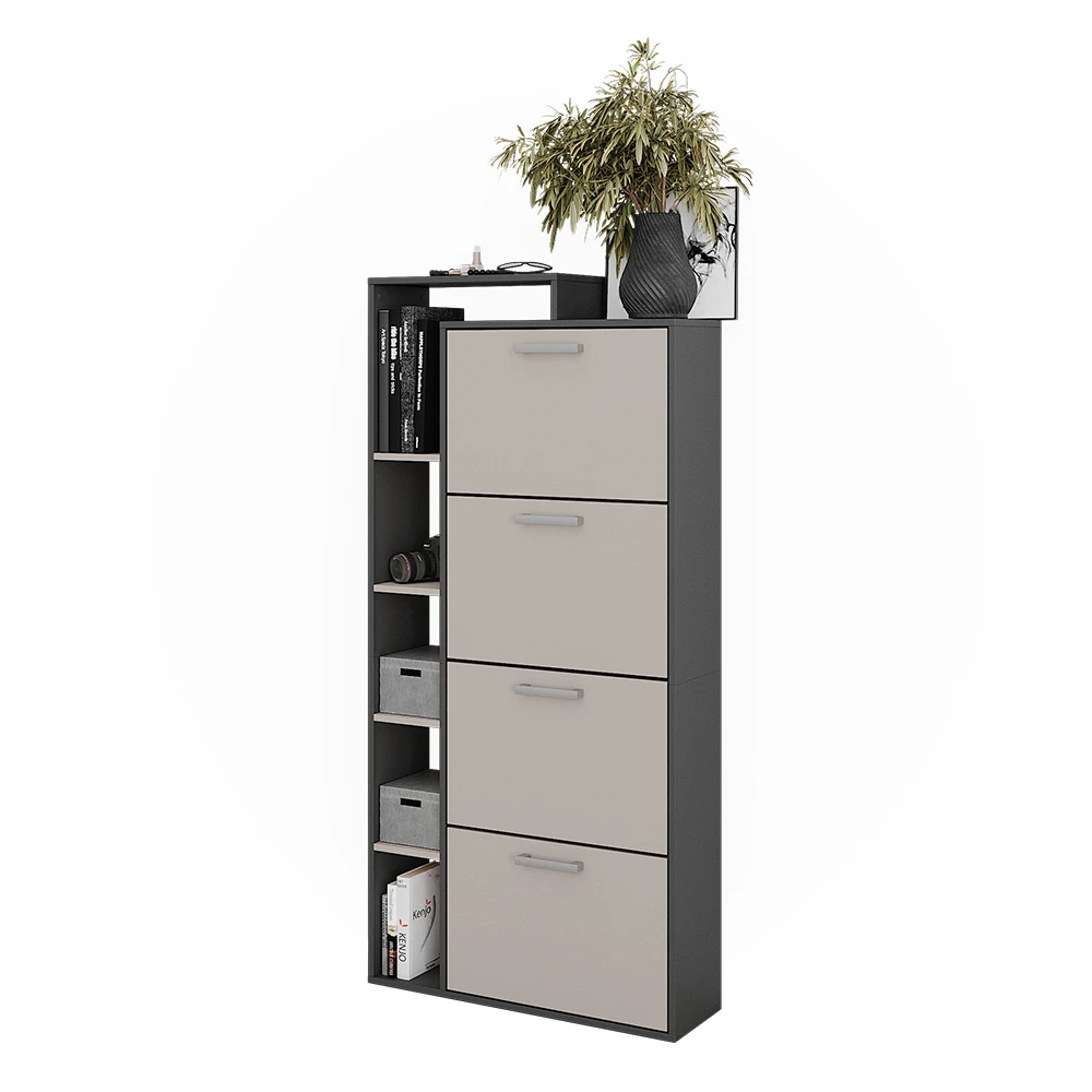Vicco Skotipper Antracit/grå 80 x 166.1 cm med 4 rum, Orlando