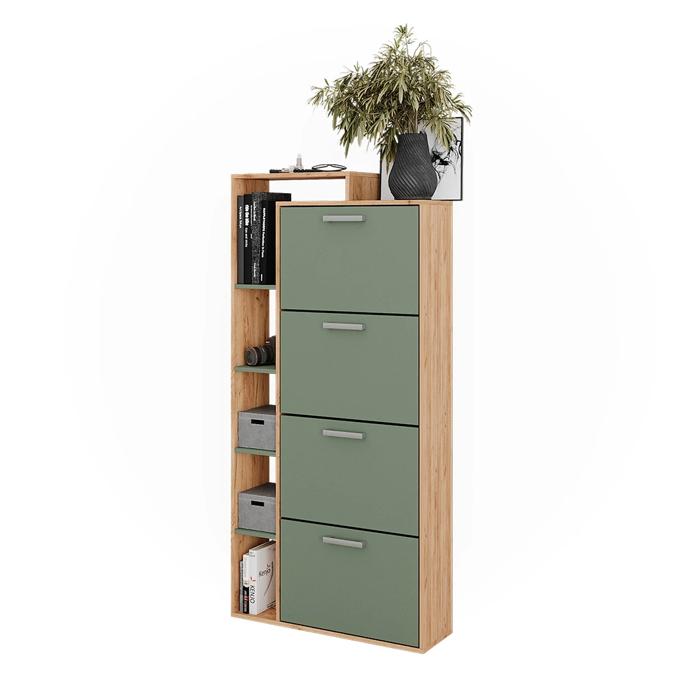 Vicco Skotipper Goldkraft eg/grøn 80 x 166.1 cm med 4 rum, Orlando