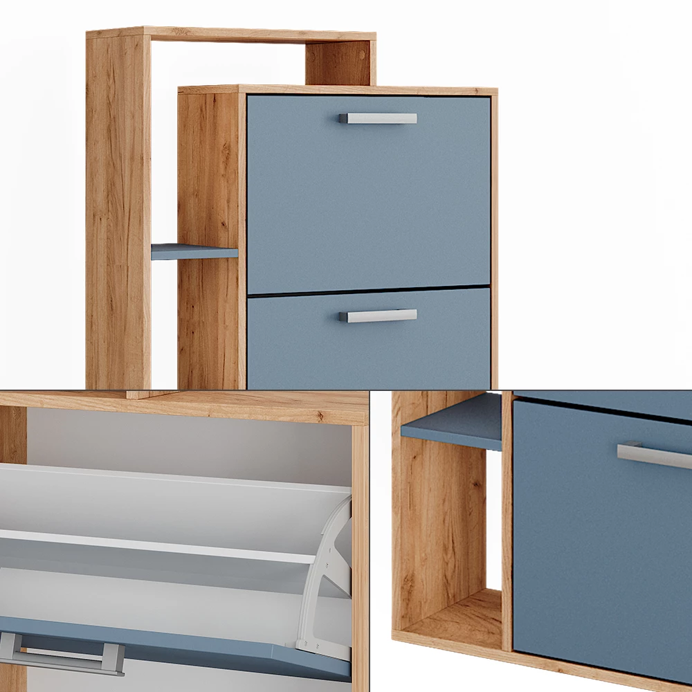 Vicco Skotipper Goldkraft eg/blå 80 x 166.1 cm med 4 rum, Orlando