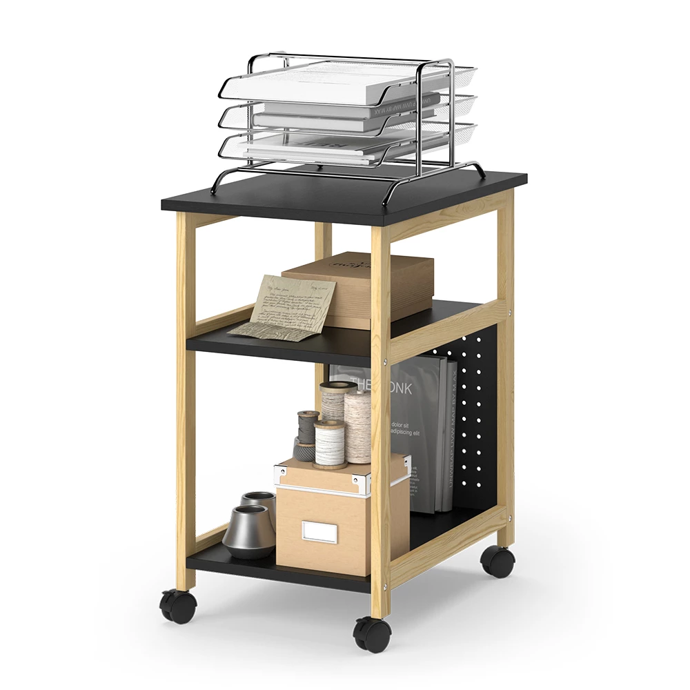 Trolley in Zwart op een witte achtergrond met decoratieve elementen