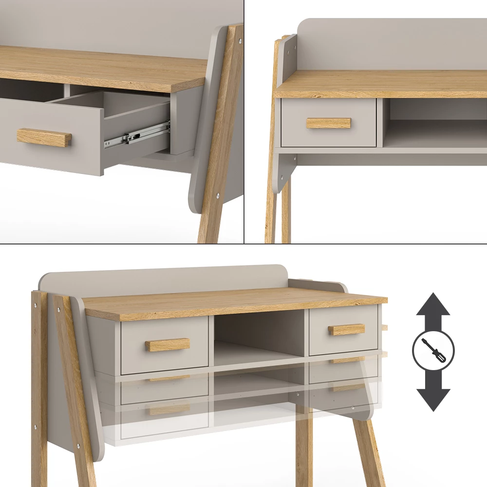 Close-up of Bureau in Kasjmier/Artisan, showing design and surface details