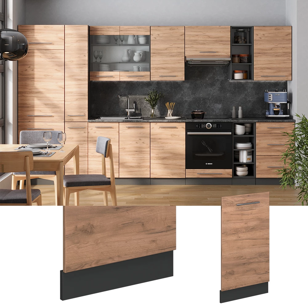 Vicco Opvaskemaskinens frontpanel "Fame-Line", Gold power oak, 45 cm uden bordplade