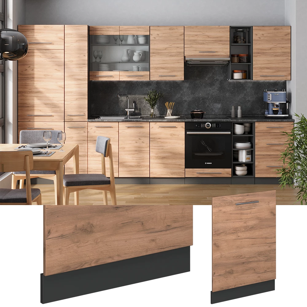 Vicco Pannello frontale della lavastoviglie "Fame-Line", Quercia dorata, 60 cm senza piano di lavoro
