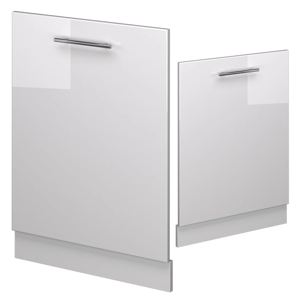 Vaatwasserfrontpaneel in Wit Hoogglans on white background with decorative elements