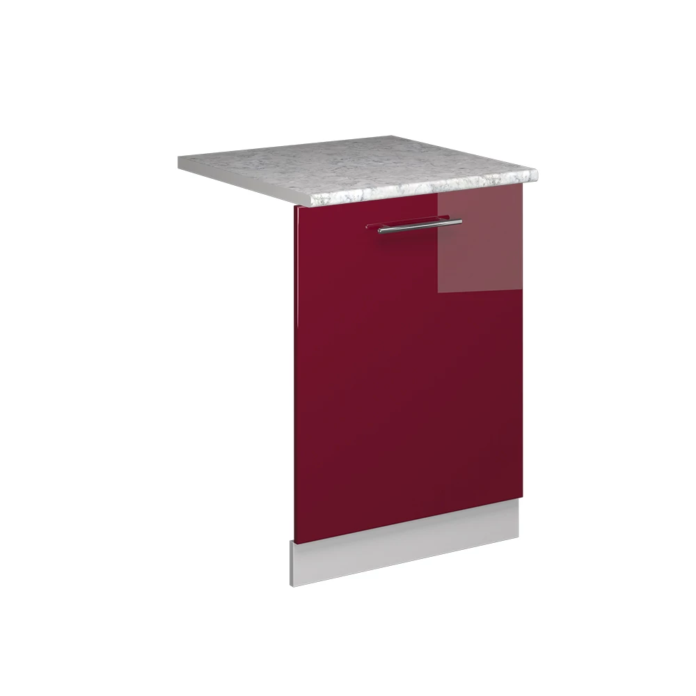 Pannello frontale della lavastoviglie in Rosso bordeaux lucido on white background