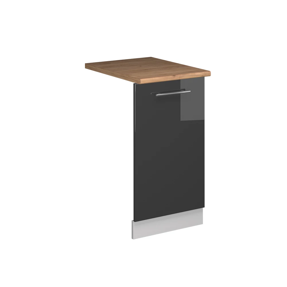 Façade de lave-vaisselle en Anthracite Haute brillance sur fond blanc