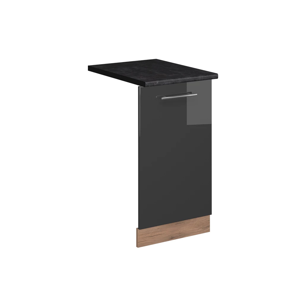 Façade de lave-vaisselle en Anthracite Haute brillance sur fond blanc