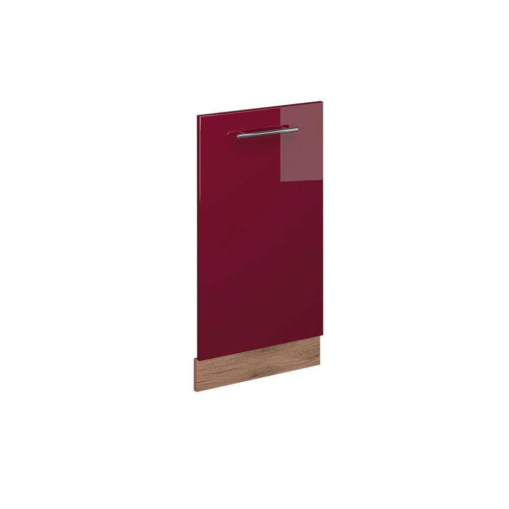 Pannello frontale della lavastoviglie in Rosso bordeaux lucido on white background