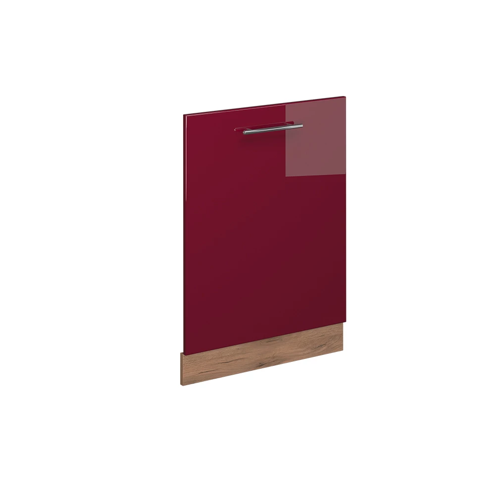 Dishwasher front panel in Bordeaux High Gloss on white background