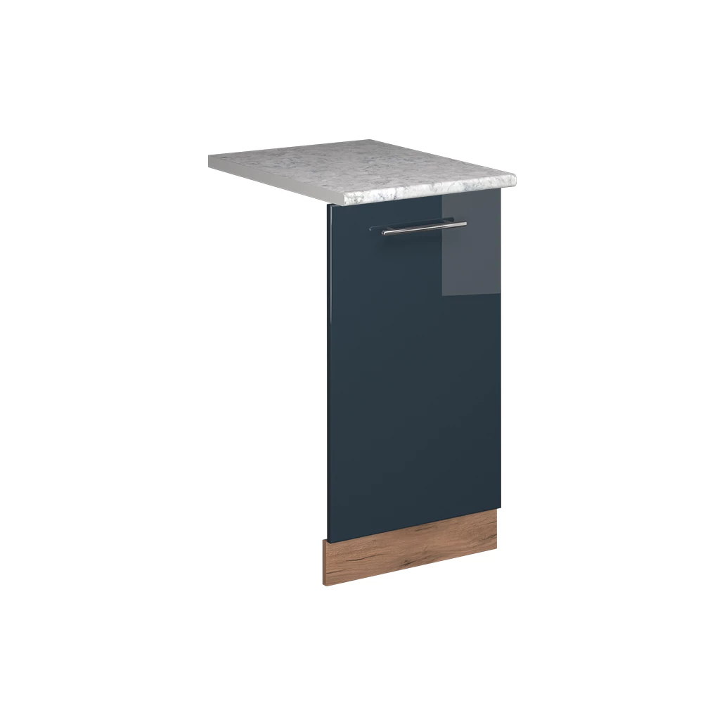 Façade de lave-vaisselle en Bleu foncé brillant sur fond blanc