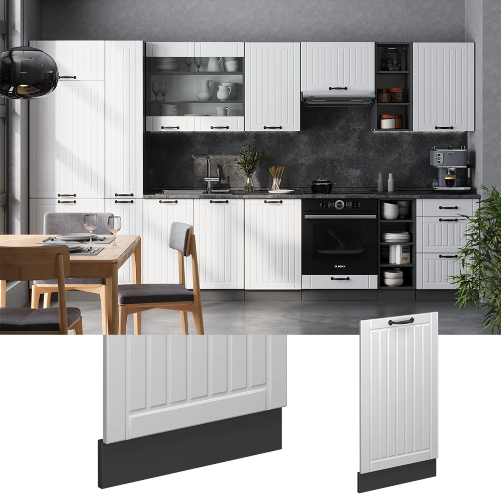 Vicco Geschirrspülblende "Fame-Line", Weiß Landhaus, 45 cm ohne Arbeitsplatte
