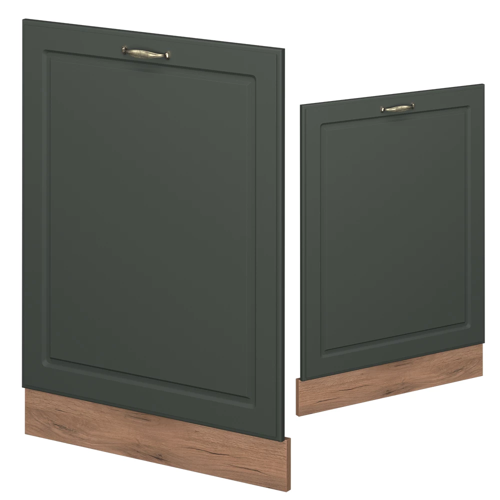 Vaatwasserfrontpaneel in Groen-Goud Landhuis on white background with decorative elements