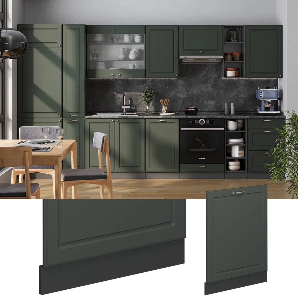 Vicco Geschirrspülblende "Fame-Line", Grün-Gold Landhaus, 60 cm ohne Arbeitsplatte