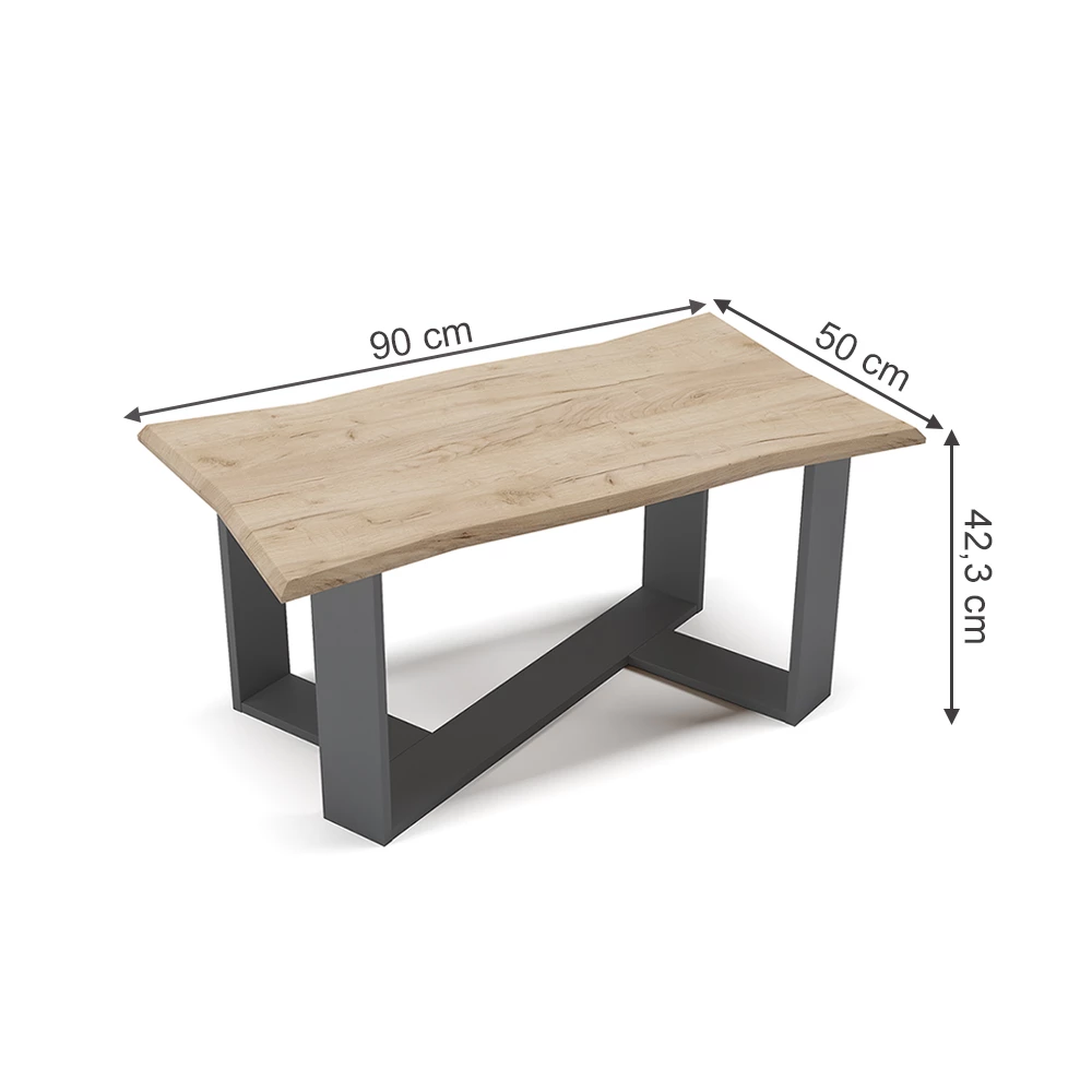 Vicco Miza za kavo Zlati hrast z močjo 90 x 50 cm, Arne