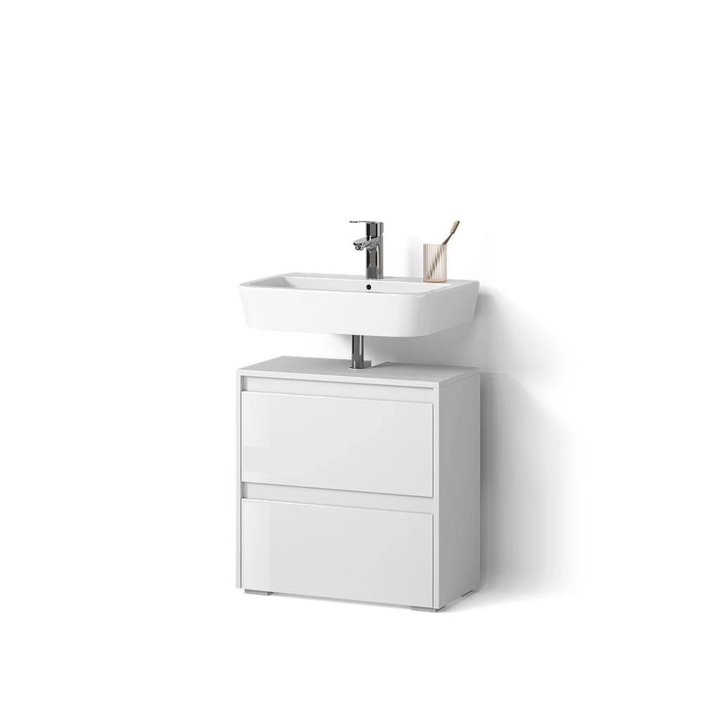 livinity® Waschbeckenunterschrank Weiß 60.2 x 62.1 cm, Savuto