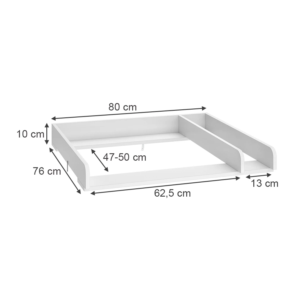 Vicco Accessorio per il fasciatoio Bianco 80 x 76 cm, Wicko