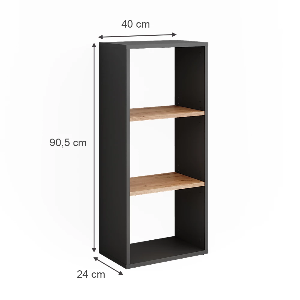 Vicco Schuhschrank Carvalho Antracite/Goldkraft 40x90.5 cm, Orlando