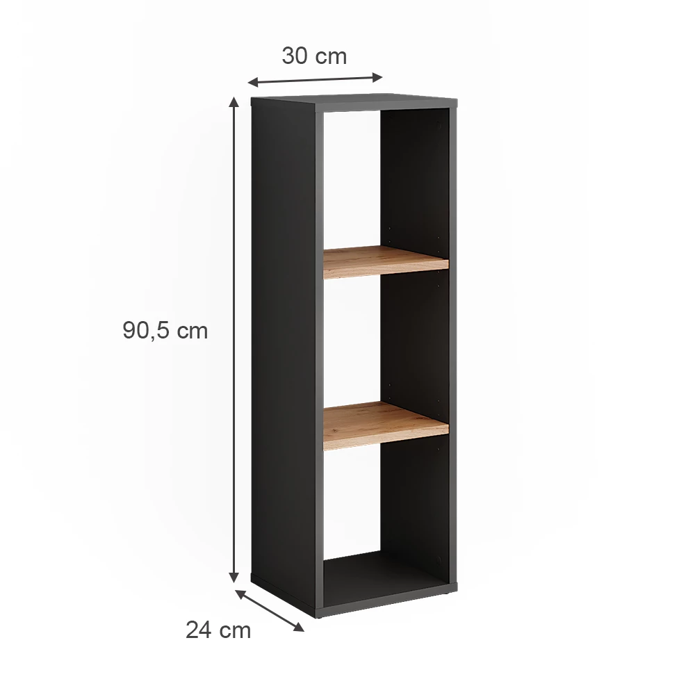 Vicco Mueble zapatero Antracita/roble dorado 30 x 90.5 cm, Orlando