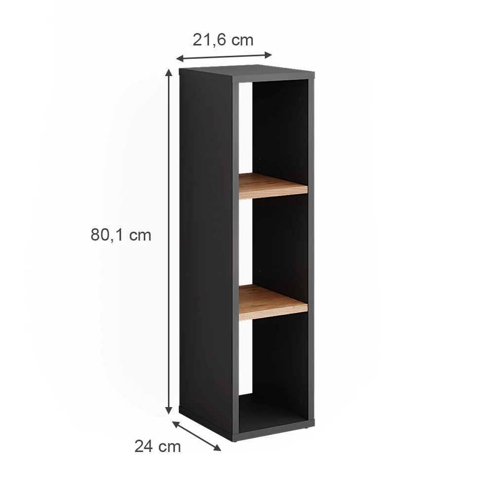 Vicco Schuhschrank Carvalho Antracite/Goldkraft 21.6x80.1 cm, Orlando