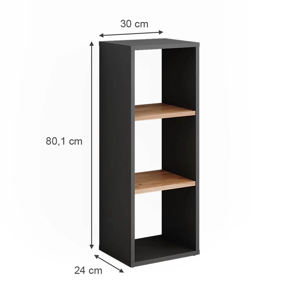 Vicco Kenkäkaappi Antrasiitti/Goldkraft tammi 30x80.1 cm, Orlando