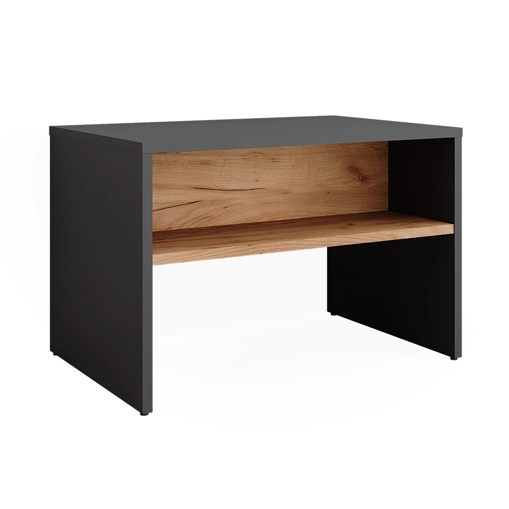 Vicco Schoenenbank Antraciet/gouden eik 60 x 60 cm, Orlando