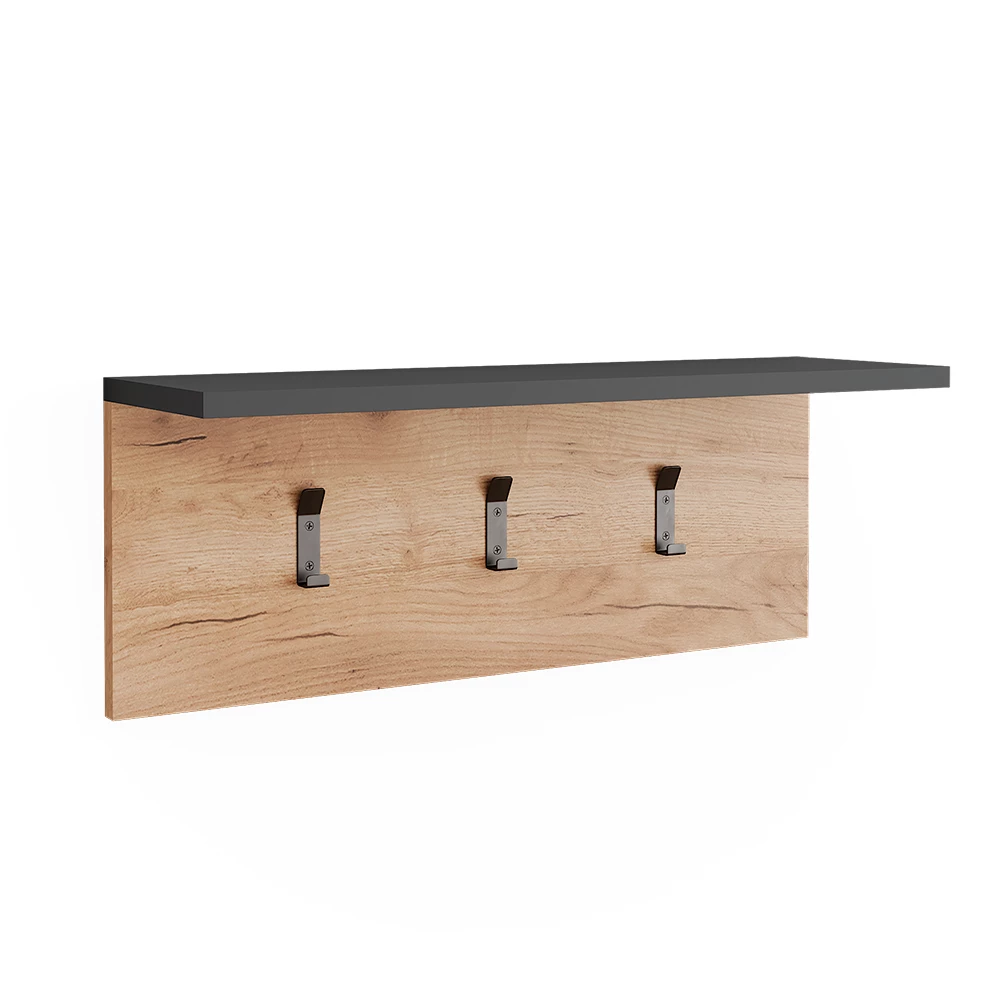 Vicco Stensko stojalo za plašče Antracit/zlati hrast 60 x 21.6 cm, Orlando