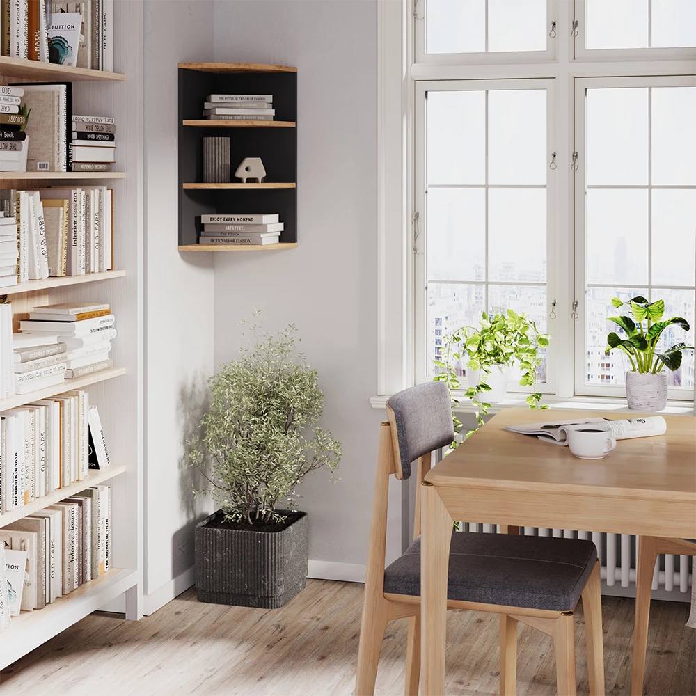 Vicco Kulmahylly Antrasiitti/Goldkraft tammi 30x60 cm, Ecki