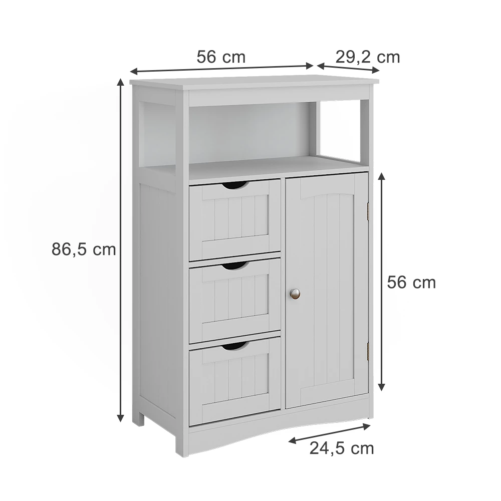 Vicco Midischrank bijelo 56 x 86.5 cm s ladicama, Bianco