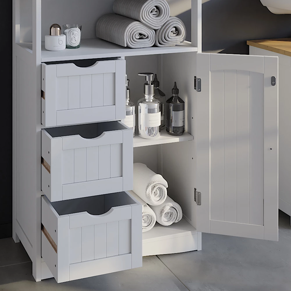 Vicco Midischrank Weiß 56 x 86.5 cm mit Schubladen, Bianco