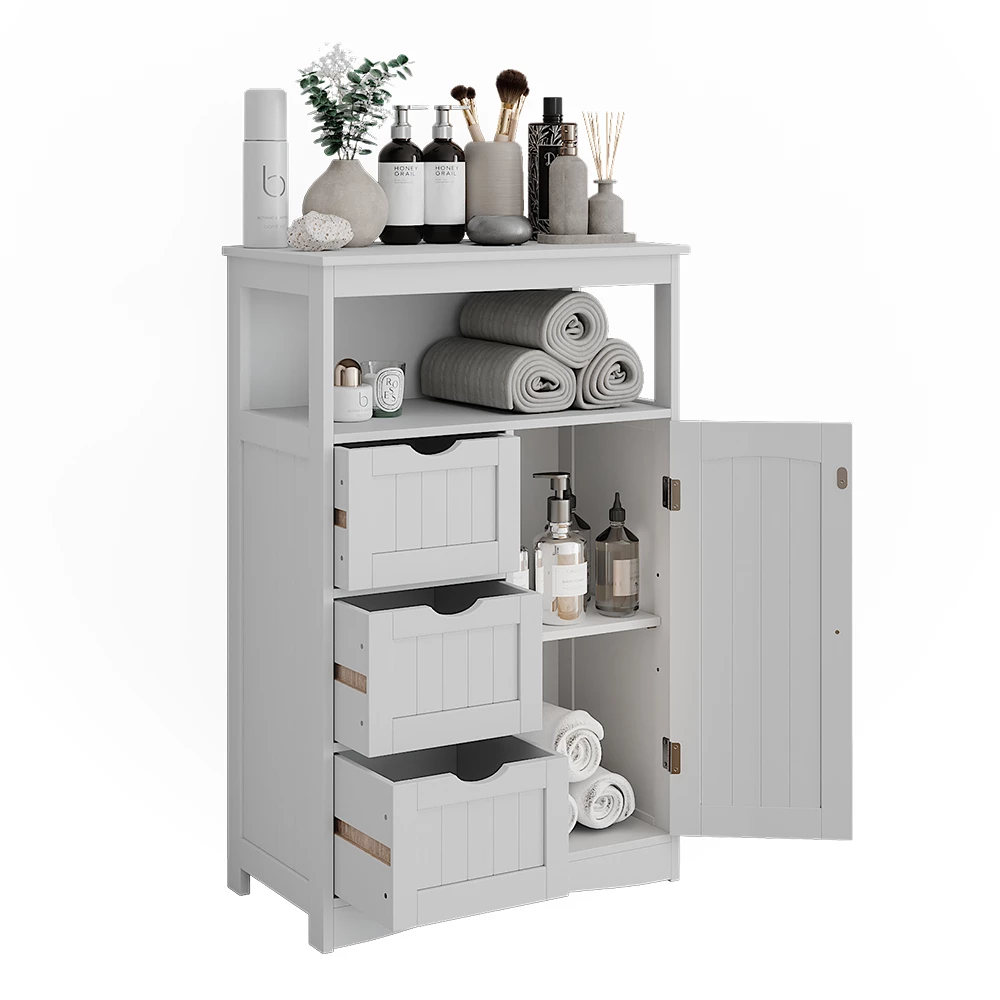 Vicco Midischrank Weiß 56 x 86.5 cm mit Schubladen, Bianco