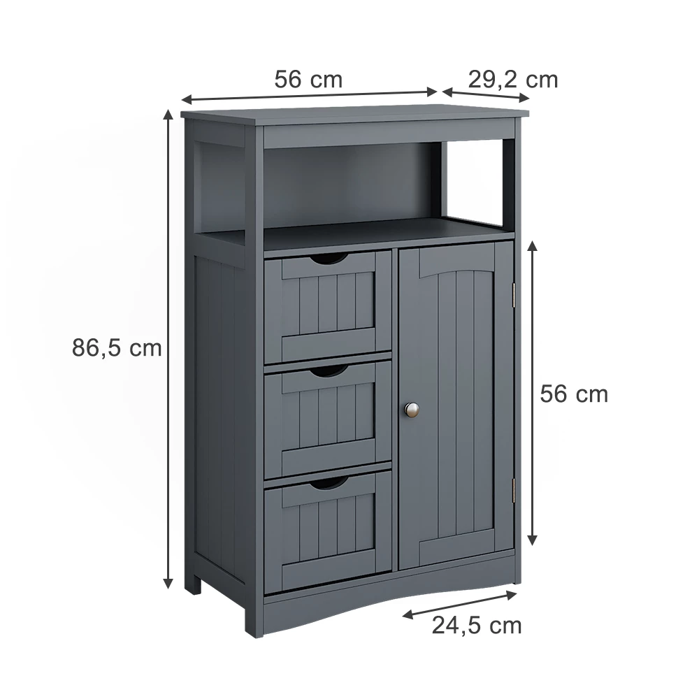 Vicco Midikast Grijs 56 x 86.5 cm, Bianco