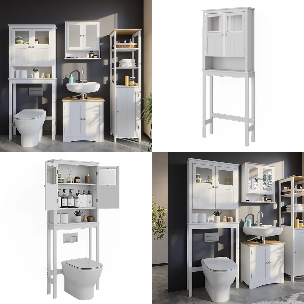 Vicco Toilettenschrank Weiß 69 x 171 cm, Bianco