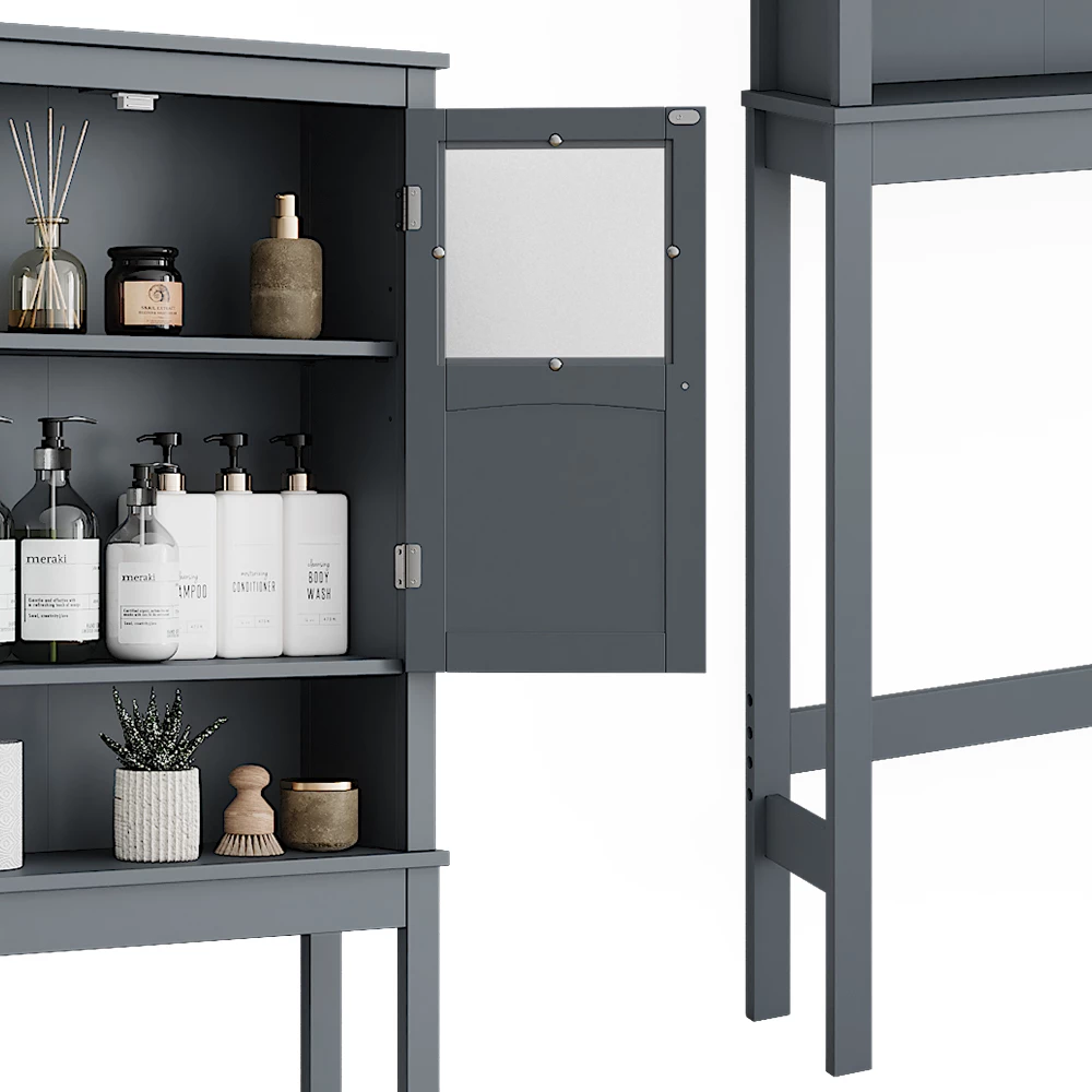 Vicco Toilettenschrank Grau 69 x 171 cm, Bianco