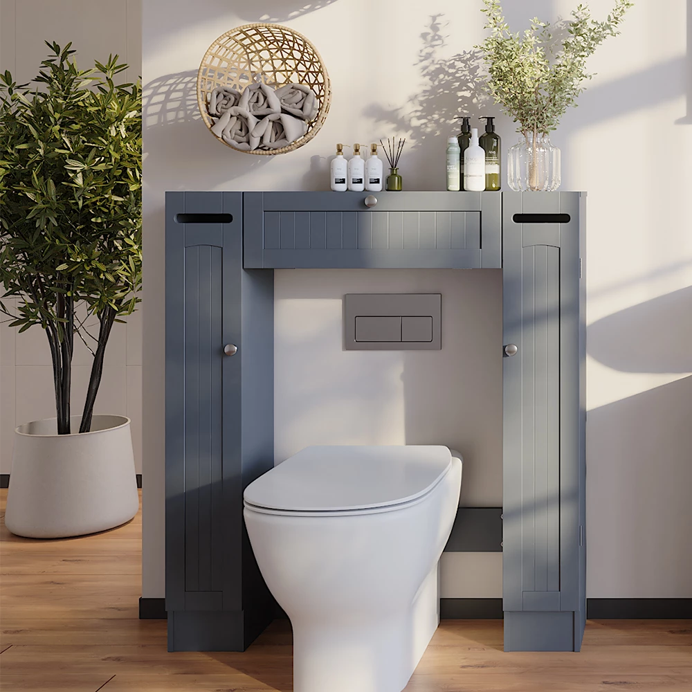 Vicco Wc-kaappi Harmaa 89x99 cm2 wc-paperin annostelijaa, Bianco
