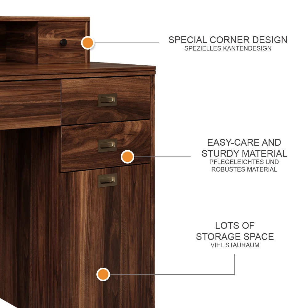 Vicco Tavolo da toilette Rovere rustico 120 cm Senza specchio, Neria