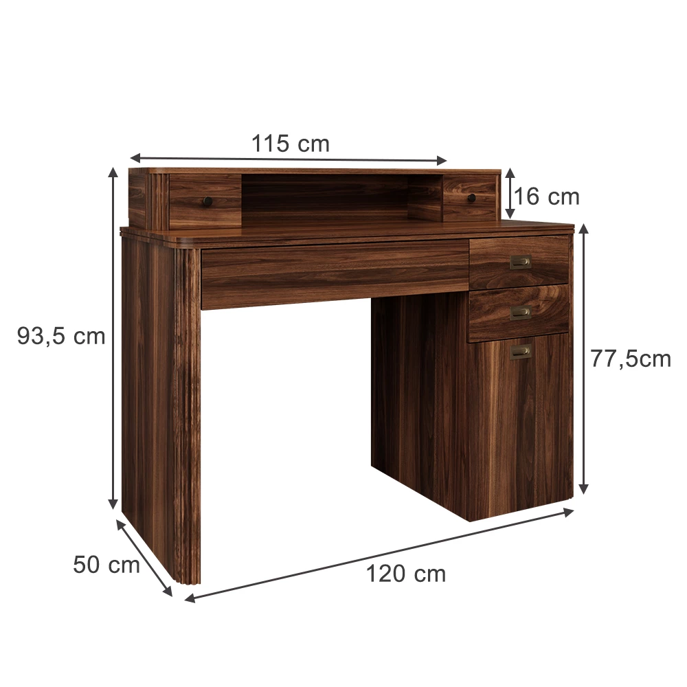 Vicco Tavolo da toilette Rovere rustico 120 cm Senza specchio, Neria