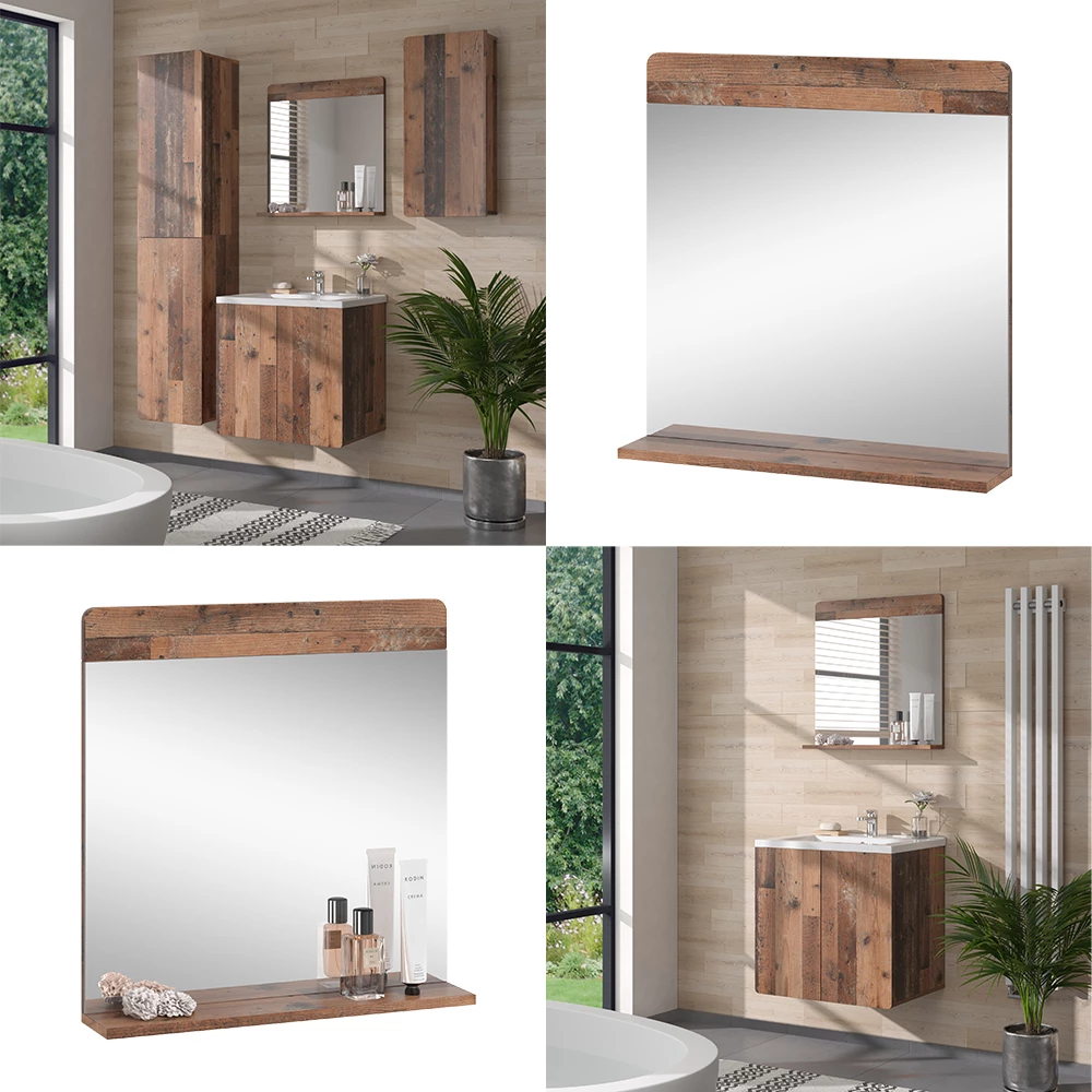 Vicco Badkamerspiegel Oldstyle 60 x 62 cm met plank, Izan