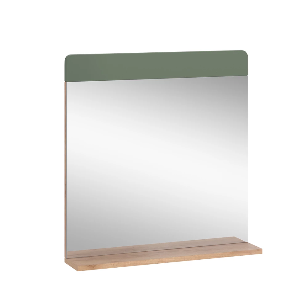 Vicco Kylpyhuoneen peili Vihreä/Goldkraft Oak 60x62 cmhyllyllä, Izan