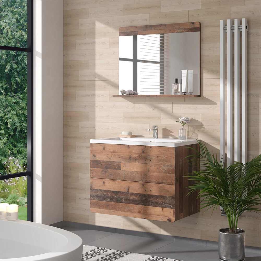 Vicco Badezimmerspiegel Oldstyle 80.1 x 62 cm mit Ablage, Izan