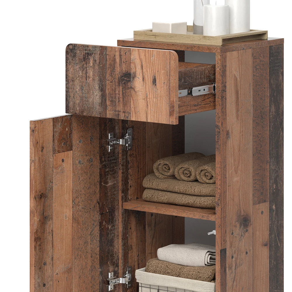 Vicco Midischrank Oldstyle 36.6 x 76.6 cm mit Schublade und Tür, Izan