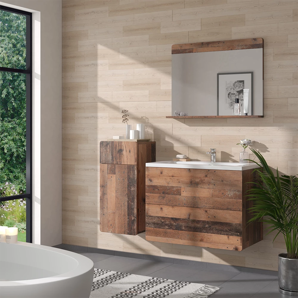 Vicco Midischrank Oldstyle 36.6 x 76.6 cm mit Schublade und Tür, Izan