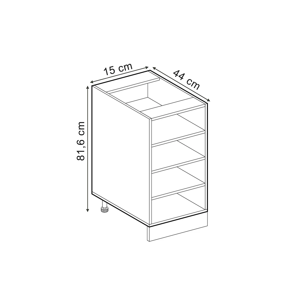 Vicco Etagère de cuisine "R-Line", Blanc, 15cm sans PT