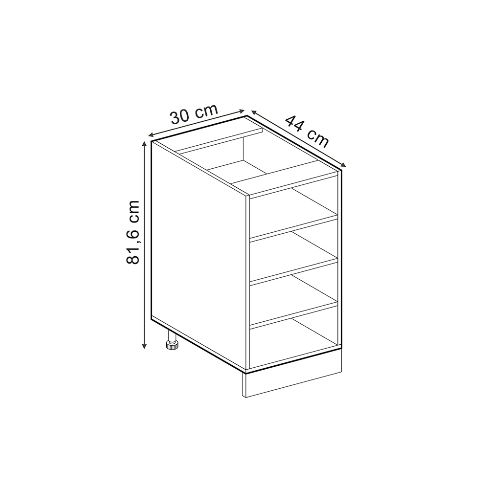 Vicco Küchenregal R-Line, offener Küchenschrank, Anthrazit, 30 cm ohne Arbeitsplatte