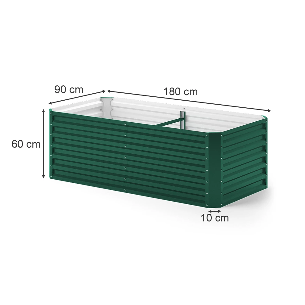 ok-Living Hochbeet Kräuterbeet Gemüsebeet rechteckig 180x90x60cm (LxBxH) grün Pflanzkasten Frühbeet Aufzucht Beet Garten