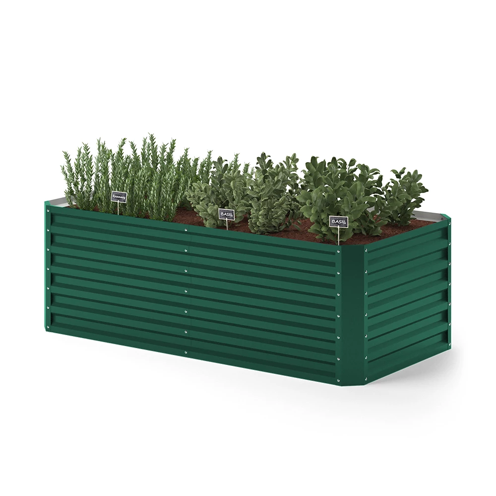 ok-Living Hochbeet Kräuterbeet Gemüsebeet rechteckig 180x90x60cm (LxBxH) grün Pflanzkasten Frühbeet Aufzucht Beet Garten