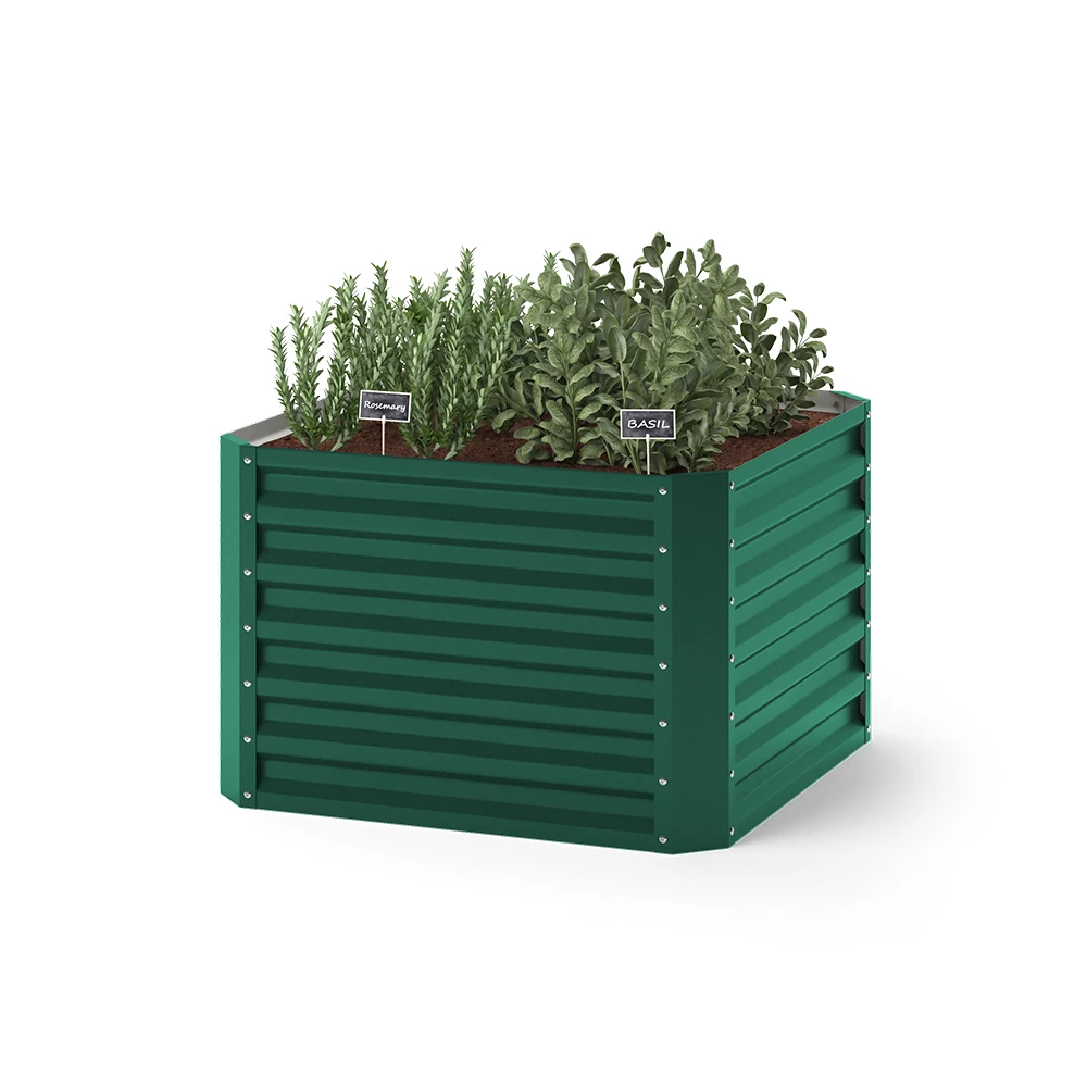 ok-Living Hochbeet Kräuterbeet Gemüsebeet rechteckig 90x90x60cm (LxBxH) grün Pflanzkasten Frühbeet Aufzucht Beet Garten