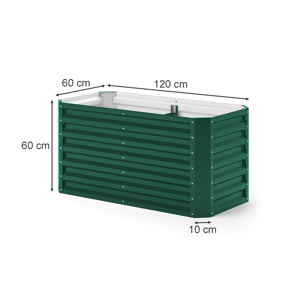 ok-Living Hochbeet Kräuterbeet Gemüsebeet rechteckig 120x60x60cm (LxBxH) grün Pflanzkasten Frühbeet Aufzucht Beet Garten